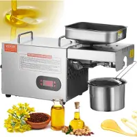 Vevor Elektrisk Oliepressemaskine, 850W Rustfrit Stål Olieekstraktor, 0-300 ℃ / 32 - 572 ℉ Justerbar Temperatur, Varmpresse Olieekstraktor til Presning af Jordnødder, Sesamfrø, Rapsfrø, Tefrø