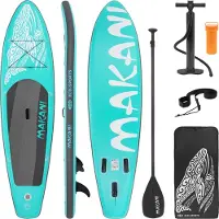 ECD-Germany Oppusteligt Stand Up Paddle Board Makani 320x82x15 cm turkis inkl. pumpe og PVC-transporttaske