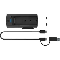 Icy Box IB-180MS-C31 DockingStation til NVMe M.2 SSD og SATA-drev - med USB Type-C til Type-C/Type-A kombikabel (61098)