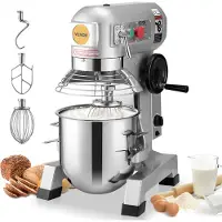 Vevor Professionel Food Mixer, 18,7L Professionel Standmixer med 3 justerbare hastigheder, 1100W Dejmixer med Skål i Rustfrit Stål og 3 Blandetilbehør, Ideel til Restaurant, Bageri, Konditori, Café