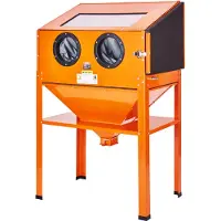 Vevor 60 gallon sandblæsningsskab med stativ med blæsepistol og 4 dyser