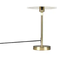QAZQA Bordlampe guld/messing med hvid skærm 25 cm justerbar - Parte