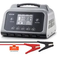 Vevor Smart Batterioplader, 20A, 6V 12V 24V Lithium LiFePO4 Blysyre (Gel/AGM) Bilbatterioplader, med LCD-skærm, vedligeholdelsesoplader, desulfator, til bil, båd, motorcykel, plæneklippere