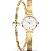 Bering Dameur 11022-334 Hvid/Gul guldtonet stål Ø22 mm