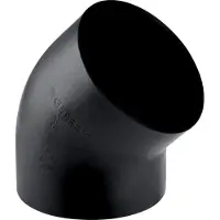 Geberit 125 mm x 45° Bøjning sort PEH