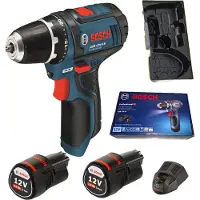 Bosch skruemaskine, GSR 12 V, 2x12 V/2,0 Ah