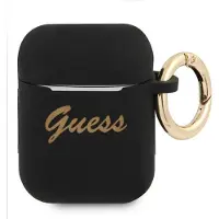 GUESS GUA2SSSK AirPods cover sort/sort Silikone Vintage Script