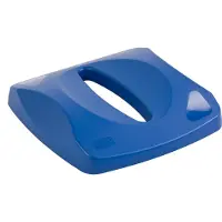 Rubbermaid Commercial Products Rumbermaid Kommercielle produkter Blå genbrug Papirkurv kan paper genvinding låg til brug med slanke Jim -genbrugsbakker
