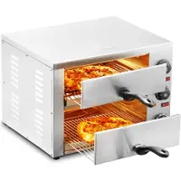 Vevor elektrisk pizzaovn til bordplader, 30 cm, 1700 W, med temperaturkontrol og 0-60 minutters timer, jævn bageteknologi og let rengøringsvenlig krummebakke, ideel til både erhvervskøkkener og privat