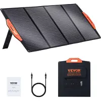 Vevor Bærbart Monokrystallinsk Solpanel, 120W Sammenfoldelig Monokrystallinsk ETFE Solaroplader, 23% Effektivitets Solpanel med Type C, DC 18V, QC3.0 USB-port, IP67 Vandtæt til Hjemmet, Off Grid, Vand