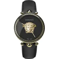 Versace Kvartsur til kvinder - - Palazzo VECO01922 - Sort - Læder - Chic