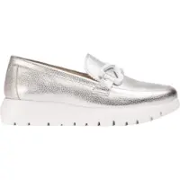 Wonders Wonderstil kvinder. A-2480_5432_7222 Mokkasiner i sølvfarvet Aura-læder (39), 3-5 cm, Ingen, Casual, Klassisk