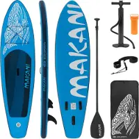 ECD-Germany Surfbræt Stand Up Paddle SUP bord Makani padle bord oppustelige Blå 320 cm