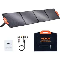 Vevor Bærbart Monokrystallinsk Solpanel, 200W Sammenfoldelig Monokrystallinsk ETFE Solaroplader, 23% Effektivitets Solpanel med MC4 Udgang, IP67 Vandtæt til Kraftværker, Camping, Vandring, Off-Grid