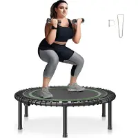 Vevor Sammenklappelig Mini Trampolin, 40 Tommer Fitness Rebounder, Maks. Belastning 330 lbs Træningstrampolin, Stabil &amp; Stille Indendørs Lille Træningstrampolin, Mini Trampolin til Voksne Indendør