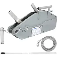 Vevor Wire Rope Puller 1,6T/3500lbs Kapacitet Håndspil Rope 66ft Grip Aftrækker Manuel Wire Rope Aftrækker Heavy Duty Wire Rope Aftrækker Hoist Træk Bugseringsudstyr til indendørs og udendørs brug