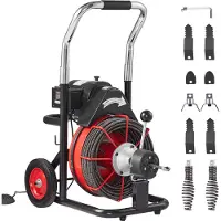 Vevor Afløbsrensermaskine Elektrisk afløbssnegl 100FT x 3/8 In Auto Feed
