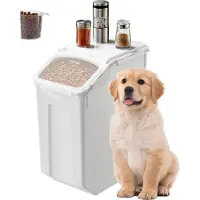 Vevor Risopbevaringsbeholder, 4,5 gallon/20 l kapacitet stor hundefoderdispenserbeholder, køkkeningredienser korn korn mel beholder, kæledyrsfoderbeholdere med hjul, målebæger, lufttæt låg, 1 pakke