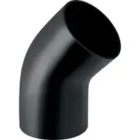 Geberit 200 mm x 45° Bøjning med stor radius sort PEH