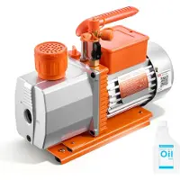 Vevor vakuumpumpe, 7 CFM 198 L/min, HVAC to-trins roterende lamel AC vakuumpumpe, til R134a R22 R410a R1234YF R32, 4-polet motor, til vedligeholdelse af klimaanlæg i biler, harpiksafgasning, olie inkl