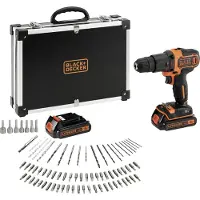 Black & Decker Boremaskine Med 80 Tilbehør 2 Batterier Og Bæretaske Bdchd18bafc-qw 1.5ah