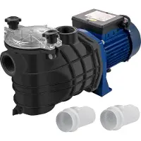 Vevor 750 W (1 HK) poolpumpe, 15000 l/t 750 W poolpumpe Nedgravet/jordbassinpumpe med sikurv Poolpumpemotor til rent poolvand 50 mm (1,97") indløb/udløbs poolfilterpumpe med 2 fittingsslanger