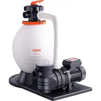 Vevor sandfilterpumpe til overjordiske pools, 400 mm/16 tommer, 18.000 l/t, 850 W svømmepoolpumpesystem og filtrekombinationssæt med 6-vejs multiportventil og sikurv, til private og kommercielle pools