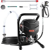 Vevor Stand Airless sprøjtepistol, 650W højeffektiv airless sprøjtepistol, 3000PSI elektrisk sprøjtepistol, forlængerstang og rengøringssæt til indendørs og udendørs møbler/hegn/hjem/hus