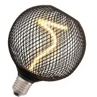 Ledvance LED-pære E27 Filament Spiral Globe Sort 130lm DIM 3,5W/818 4058075840287 Modsvarer: N/A