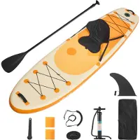 Vevor Oppusteligt Paddleboard med Sæde, 3,23m x 84cm x 15cm Bredt Ultralet SUP Paddleboard, Stand Up Paddleboard med Tilbehør, Pumpe, Paddleboard, Finne, Rygsæk, Ankelline, Strop, til Unge Voksne