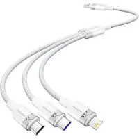 Vention USB 2.0 A til 3-i-1 6A-kabel CTRWG 1,5M (hvid)