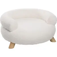 Flamingo Sofa Deteno rund kæledyrssofa til hund og kat hvid