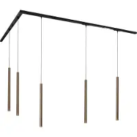 QAZQA Moderne skinnesystem med 5 pendellamper mørk bronze 1-faset - Iconic Frini