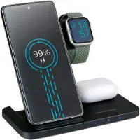 Grundig trådløst opladningsstativ 3 i 1 / 3 i 1 trådløs oplader mobil smartwatch-ørepropper / Qi-opladningsstation