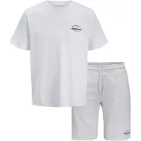 Jack & Jones Joggingdragt 'JJBRANDON' blå / grå-meleret / sort / hvid