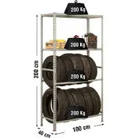 Simonauto Garage Plus 4/400 Metalhylde 2000x1000x400 Mm