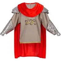 Souza Udklædning - Konge - Arthur - Grå/Rød - - 8-10 år (128-140) - Udklædning