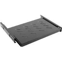 Lanberg - Rackhylde - RAL 9004, sort - 1U - 19