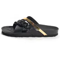 Bayton Pantoletter 'MAGRITTE' guld / sort