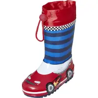 Playshoes Gummistøvler 'Rennwagen' blå / rød / hvid