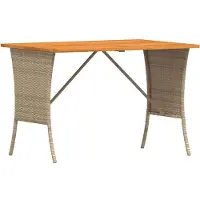 vidaXL Havebord Med Top I Akacietræ 105x75x72 Cm Polyrattan - Beige