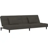 vidaXL 2-Personers Sovesofa Med 2 Puder Fløjl - Mørkegrå / Uden armlæn