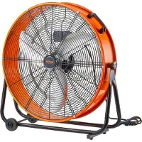 Vevor tromleventilator, 24 tommer højhastigheds industriel butiksventilator, kraftig kommerciel brug 3-hastigheder 8600CFM, 360° justerbar vipbar industriel gulvventilator til lager, værksted, fabrik,