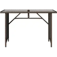 vidaXL Havebord Med Top 110X68X70 Cm - Brun / Glas