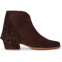 Wonders Wonderstil kvinder. D-2005_5080_9332 Fei 05 brune ankelstøvler i læder (39), 3-5 cm, Splittet læder, Lynlås, Casual