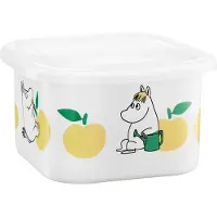 Muurla Moomin emaljekrukke med låg 1 L Joyfull Apples-gul