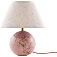 Globen Lighting Castello 24 bordlampe Støvetrosa marmor, hvid skærm