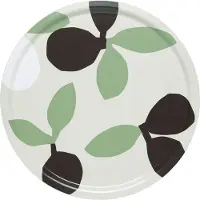 Marimekko Omppo bakke Linen, sage, black brown, white, 46 cm