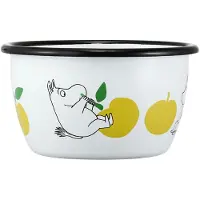 Muurla Moomin emaljeskål 30 cl Joyfull Apples-gul