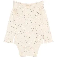 Petit Piao Body l/æ - Rib/Modal - PPSonja - Eggnog Heart - - 2 år (92) - Body L/Æ